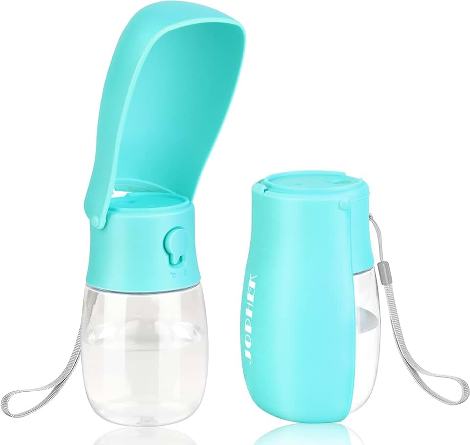 JOPHEK Botella de Agua para Mascotas 300ml con Filtro