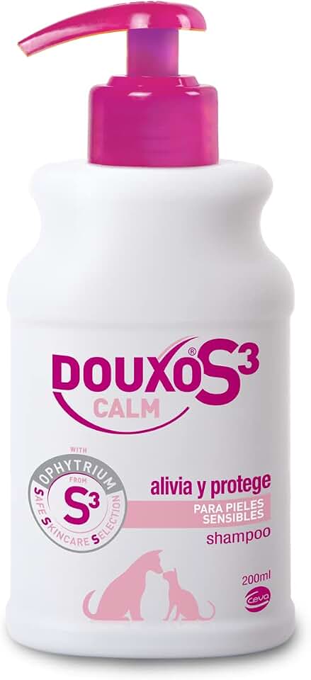 DOUXO S3 Calm Champú para Perros y Gatos - Higiene para Pieles sensibles - Alivia y Protege - Fragancia hipoalergénica - 200ml