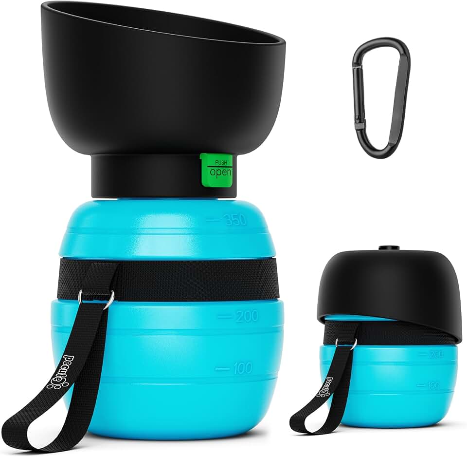 Pecute Botella de Agua para Perros 350ml con Cuenco
