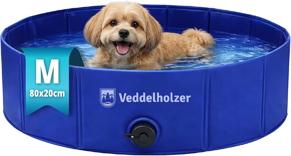 Veddelholzer Piscina Plegable para Perros 80x20cm (M)
