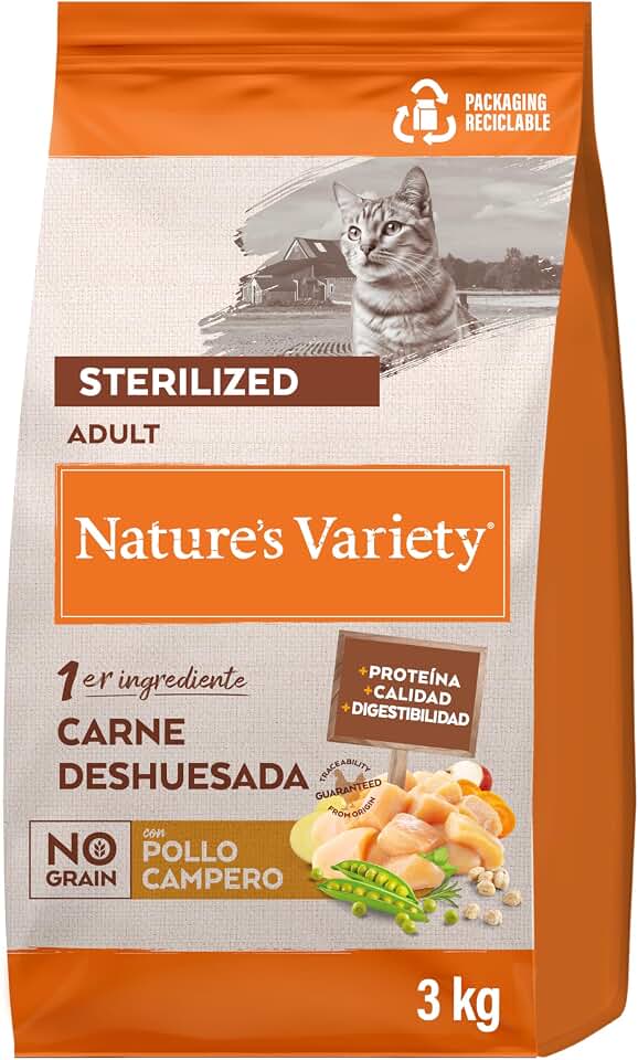 Nature's Variety No Grain Pienso para Gatos Esterilizados con Pollo - 3kg